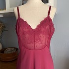 Vintage Vanity Fair Slip Dress 34 Nylon Lace Feminine Pinup Burgundy Berry