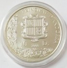 2008 Silver Andorra 1oz Vikings God Thor 10 Diners Gilded Coin In Capsule