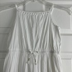Cat   Jack Girls Sundress Midi White Sz  L 10 12 Eyelet Adjustable Straps Lined