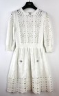 8k New Chanel 2020 White Lace Crochet Midi Dress 34 36 2 4 Crystal Cc Logo S M