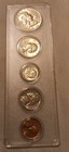 1963 D Denver Mint 5 Coin Unc  Set 3-90  Silver Coins Franklin Half 