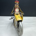 Vintage Mar Marx Tin Litho Wind-up Motorcycle With Siren Bright Color Working
