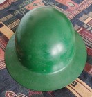 Vintage Civil Defense Helmet Wwi Style With Liner No Chin Strap Repainted Green