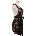 Women s Cotton Floral Apron With Pockets Adjustable Long Ties For Kitchen Coo   