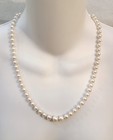 Vintage 22  Single Strand Cultured Pearls Necklace 14k Yellow Gold Pearl Clasp
