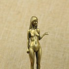 Brass Lady Girl Statue Figurine Beauty Tea Pet Ornament Antique Miniature Usa