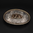 Vtg Sterling Silver - Diablo Western Engraved Horse Head 1 5  Belt Buckle - 105g