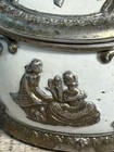Vintage Silver Tone Ornate Jewelry Trinket Box Casket Velvet-lined Female Figure