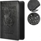 Leather Passport Holder Wallet Blocking Cover Protector For Vaccination Card
