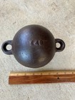 Cast Iron Ball With Loops 13 2 Lbs Industrial Vintage antique Marked  e49 