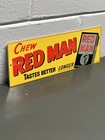 Red Man Chewing Tobacco Thick Metal Sign Smoke Cigar Pipe Gas Oil Snuff