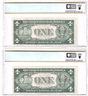 1935c   1 Silver Certificate s Sequential Pair Pcgs 55 Au Ppq