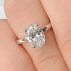 2 30ct Oval-cut Lab Created Solitaire Engagement Ring 14k White Gold Plated