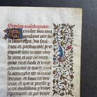 Rare 15thc Medieval Illuminated Manuscript Leaf On Vellum - Book Of Hours France