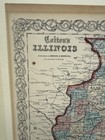 Vintage 1855 Coltons Illinois Map- Hand Colored Original