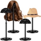 Adjustable Height Wig Stand Holder 4 Pack  9 8 -18 9  For Wigs  Black