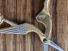 3 Vintage Fancy Sewing Scissors-german- Solingen Crane  Henckels Buttonhole And   