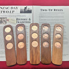 Australian Hardwood Two-up Game Set With 3 Aussie Pennies  Anzac Day 2up Kip