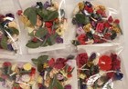 Ribbon Roses Wire Stemmed Craft Mini Flowers Polyester Large Lot 16 Pkgs  A16
