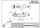 Hydraulic Cylinder Welded Double Acting 2  Bore 32  Stroke Cross Tube 2x32 New