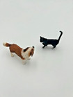Schleich 16379 St Bernard Dog   13770 Black Cat Retired Animal Figures Lot