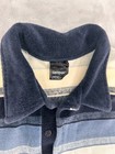 Campus Velour Polo Shirt Mens Size M Blue Striped Long Sleeve Retro Vintage Usa