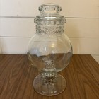 Tiffin Dakota Glass Apothecary Jar W Lid 15    Drug Store Candy Display Footed