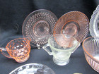 Vintage Mix And Match Depression Glass Collection Pink Clear Lot Of 15