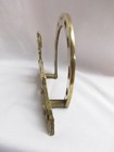 Vintage Brass Letter Holder Horse Rider Jockey Horseshoe Equestrian Desktop