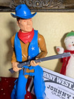 Vintage Marx Canada Johnny West Advanture Non-quick Draw W  Blue Red Silver Assc