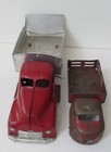 2 Vintage Steel Toy Dump Trucks 1930 s 1950 s   No Repairs   Not Mint  Free Ship