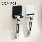 1 2 4pcs Adhesive Razor Holder Wall Mounted Bathroom For Shower Hook Rack Shaver