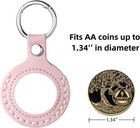 Mudor Aa Coin Holder Keychain  Fits Coin Size 34mm  Hand-stitched Sobriety Coin