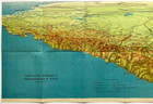 Original Vintage Map Krasnodarsk Region - Tourist Routes - Soviet Union - 1960s