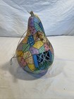 Amish Hand Painted Quilted Birdhouse Gourd  Country