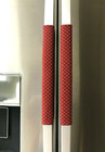 Refrigerator Oven Door Padded Appliance Handle Covers Quilt Design Ruby Set Of 2