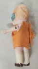 Two 4  Bisque Articulated Doll Figures Japan Painted Headband Cloth Dress