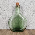 Vintage Green Glass Bottle Marquis De Caussade Condom France Cork Stopper Decor