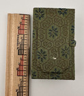 Vintage Mini Soroban Abacus Pocket Calculator W Fabric Case Gold Beads