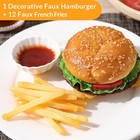 Fake Hamburger   Fries Display - Realistic Faux Food Props For Decoration