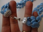 Vintage Plastic Light Blue Necklace Retro Multi Strand Round 1960 22 In 