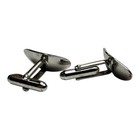 Vintage Sterling Silver Star Design Oval Cuff Links Cufflinks Vtg