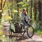 2-in-1 Child Bike Traile Baby Stroller With Brake Storage Bag Flag Reflectors