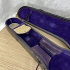 Antique Vintage Gsb Wooden Coffin Case Unique Spring Hinges Black Purple Lining