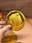 Vintage Old Hancock Amber Glass Horse Suncatcher Hanging Medallion Set Of 3