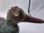 Antique Hand Carved Jeweled Duck Decoy Vintage Folk Art French  Painted 16 5 