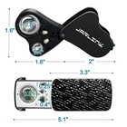 2 Pack Jewelers Loupe  30x 60x 90x Illuminated Jewelers Eye Magnifier