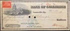 1900    bank Of Commerce   Bank Check   large   Graphic Vignette sc  R164 Stamp 