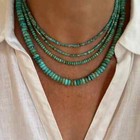 Arizona Turquoise Heishi Necklace   3mm Beads   Silver Or Gold Gemstone Choker