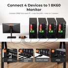 Tesmart 8k60hz Hdmi Kvm Switch 4 Computers 1 Monitor Usb 3 0 4 Port Kvm 4k144hz